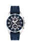 Men's Wristwatch |   Navy Blue Dial, Sports Silicone Strap, Multifunctional - 8