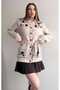 Contrast Embroidery Wool Blend Darcy Knitwear Cardigan with Belt