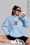 Unisex Hoodie Long Sleeve Mickey Love Printed Hooded Oversized 100% Cotton Combed Cotton Sweatshirt
