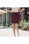 Lycra Elastic Waistband Scuba Fabric Burgundy Mini Skirt, Product Length 45 cm - 2
