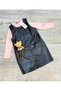 Teddy Bear Leather Dress Double Set - 2