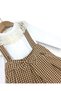 Girls' Plaid Salopet Dress Set – Long-Sleeved Blouse with Lace, Suspender Skirt Combination (Ages 2-9) - 5