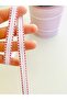 10 Meters Width 1 cm White Red Cotton Narrow Webbing, Herringbone Webbing, Ribbon, Styrofoam, Sewing Tape - 2