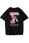 Pink Monster Printed Oversize Unisex Black/White Tshirt