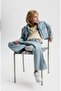 Limi̇ Girl's Soft Textured Tassel Detailed Denim Jacket and Pants 2-Piece Set - 2