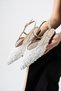 Lerina Women's White Pointed Toe Slingback Sequin Detailed Flat Sole Ballerina Shoes