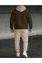 Two-Tone Hooded New York Print Full Winter Oversize Cardigan Tracksuit Set with Full Fleece Lining - 2