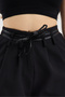 Women's High-Waisted Pleated Shorts with Trim Belt - 4