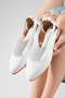 Women's Open-Side Ballerina Flats with Bow Detail on the Back, Office and Home Ballerinas
