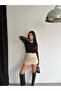 Women's Black Degaje Collar Lace Detailed Blouse - 4