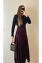 Plum Gathered Waistband Skirt - 3366 - 2