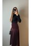 Plum Gathered Waistband Skirt - 3366 - 3