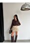 Women's Bitter Brown Degaje Collar Lace Detailed Blouse - 4