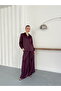 High-Waisted Wide-Leg Satin Trousers – Stylish and Comfortable Design - Plum |   F2052 - Plum - 3