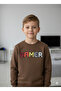 Figure Printed Brown 3-Yarn Comfortable Warm Sweatshirt for Girls/Boys