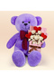 Valentine's Day Gift 90 cm Plush Teddy Bear with Bow Tie - Teddy Bear Bouquet with Heart + Bracelet - 4