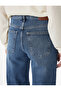 Buttoned Pockets Regular Waist Cotton Comfortable Fit Spanish Style Denim Trousers - 3