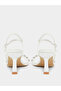 White Embellished Kitten Heel Sandals - 5