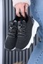 Joella Black and White Sole Knitwear Stone Lace-Up Women's Sports Shoes - 3