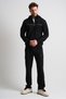 Black Classic Men's Tracksuit Set with Removable Hood, Comfortable Fit - 2
