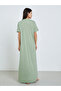 Women Green Notch Neck Buttoned Sleep T-Shirt - 4