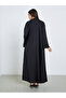 Women Black Floral Embroidered Abaya - 5