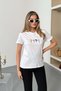 Women's Crew Neck Daisy Embroidered 100% Cotton T-Shirt White - 26Y 26514 - 4