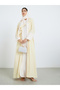 Women Yellow Abaya with Inner Dress and Hijab Set - 6