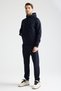 Navy Blue Elit Class Men's Tracksuit Set Seasonal Hooded Cuffed Comfortable Fit - 3