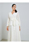 Women White Lace Wrap Maxi Dress - 2