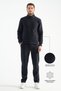 Navy Blue Deluxe Winter Men's Tracksuit Set with Stitching Detail Regular Fit