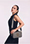 Silver Polo Crossbody Women's Bag Monogram Patterned Gray Black 1078 - 4