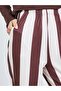 Women Brown Long Sleeve T-Shirt and Striped Pyjama Set - 6