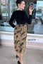 Steel Knitted Top and Satin Bottom Dress 6K379 - 2