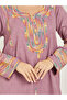 Women Pink Embroidered A-Line Jalabiya - 4