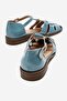 Belivya Women's Genuine Leather Sandals Blue - 3