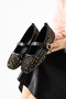 Gold Sequin Glittery Buckle Detail Women's Stylish Casual Ballet Flats - 5