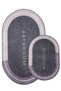 Punto Non-Slip Base Oval Lilac & Purple Shades, Soft Double Bath Mat Set 40X60 60X100 - 2