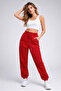 Women's Burgundy Pants Sucubu Elastic Waist Pants - 6