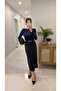 Md Swera Navy Blue Striped Skirt - 2