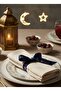 Auspicious Ramadans Written Gift Wrapping Ribbon, Gold Foil Navy Blue Satin Ribbon, 2.5cm X 5 - 5