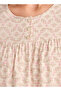 Midi Night Dress Short Sleeves with Floral Print Viscose - 3