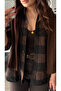 Coffee black checkered lumberjack shirt - 4