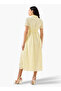 Belted Midi Cotton Shirt Dress with Schiffli Embroidery - 3