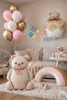 Ponçik Bear Retro Rainbow Balloon Concept |   Cream Teddy Bear, Cake & Golden Pink Pastel Set - 2