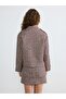 Lcw Studio Red Shirt Collar Plaid Women's Tweed Jacket - 4