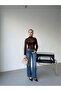 Women's Stand Collar Transparent Flocked Shawl Pattern Printed Tulle Blouse
