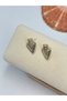 Double Color and Zircon Stone Detailed Arrow Earrings (Steel) - 2