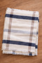 Cream Plaid Patterned Wool Shoulder Shawl |   Soft Textured Winter Shawl - 2