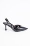 Women's Stiletto Pointed Toe Open Back Studded Detailed Heeled Shoes Mary Black - 3